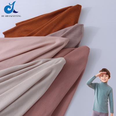 China Factory Price Customized Viable Knitting Fabric Thermal Fleece Fabric Rib Knitting Fabric With Single Side Brushed Wear Thermal Fabric for sale