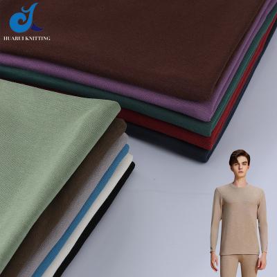 China Factory price viable wholesale stretch fabric rib knitting viscous acrylic fabric with single side brushed thermal underwear fabric for sale