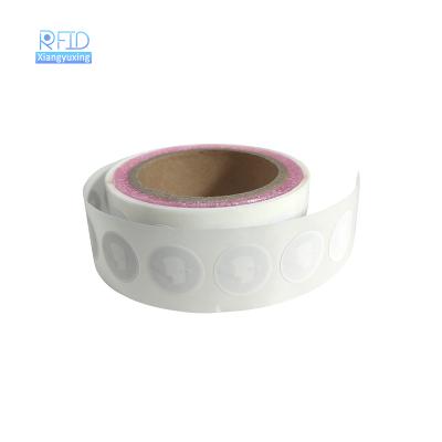 China NFC 215 HF 13.56MHz mini nfc roll passive rfid inlay tag waterproof/waterproof chip rewritable paper tag for sale