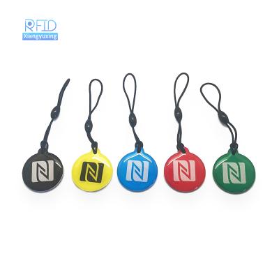 China Waterproof / 13.56Mhz Waterproof NFC TAG213 215 Epoxy Sticker Customized Anti Metal Media Social NFC Phone Tags for sale