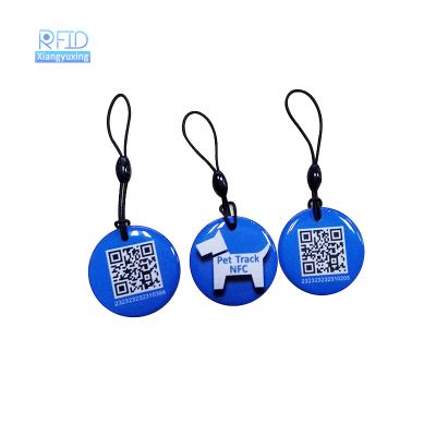 China Customized Waterproof/Waterproof NFC Pet Anti-lost ID Smart Tag Dog ID QR Code Tracking Tag For Pet Collar for sale