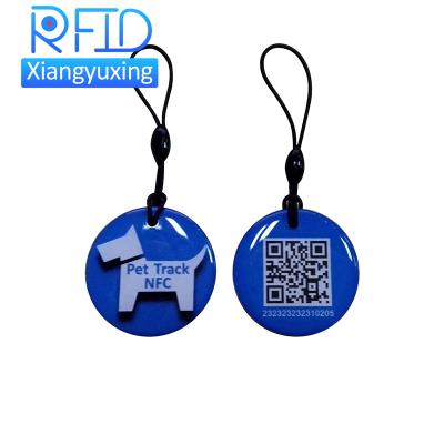 China Waterproof/waterproof printed logo NFC ID pet tracking key tag rfid qr code chain dog tag for sale