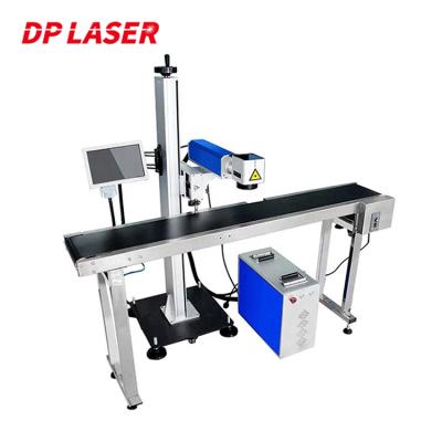 China 30W 50W 100W Air Cooled PVC PP PPR PE Pipe Water Bottle Production Line Online Flying Fiber Laser Marking Machine for sale