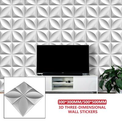 China Modern various custom colors indoor and outdoor decorative wallpaper pvc 3d wall panel for walls for sofa tv background home decorative for sale