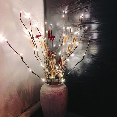 China Branch Lights Artificial Brown Twig Branch With Fairy Lights Wedding Spring Decoration Willow Branch Light Christmas Room for sale