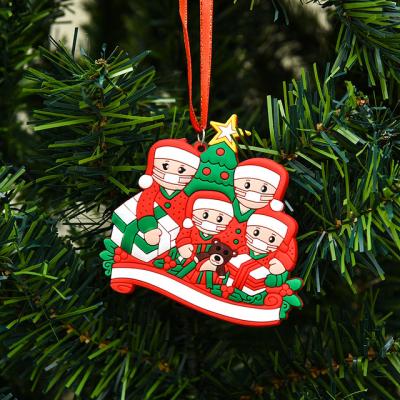 China 2021 PVC Christmas Tree Ornaments Personalized Survived Family Ornament Holiday Christmas Tree Decorations Ornaments Navidad for sale