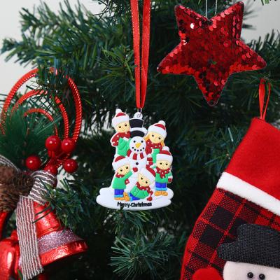 China Christmas Blessings Name Frame DIY Photo Frame PVC Family Christmas Tree Drop Decoration Happy Ornament Creative Hanging Party for sale