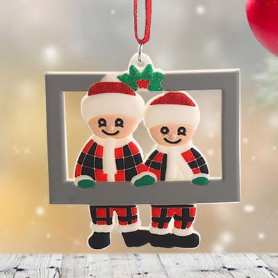 China 2021 Personalized PVC Christmas Ornament PVC Snowman Christmas Tree Pendant Creative Small Christmas Family Pendant for sale