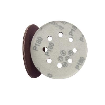 China Hook And Loop Aluminum Oxide 8 Hole 5Inch Polishing Sanding Discs for sale