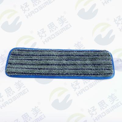 China Viable Dark Gray Flat Cleaning Microfiber Mop Pad Head for sale