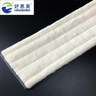 China Viable White Trapezoid Microfiber Mop Pad Flat Mop Cleaning Head for sale