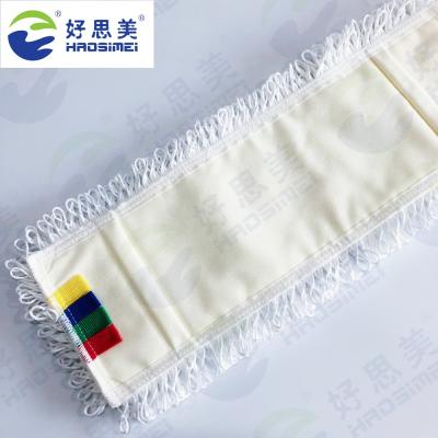 China Sustainable Euro Dust Clean Floor Looped Industrial White Pocket Mop Head End Microfiber Refill Mop Pad for sale