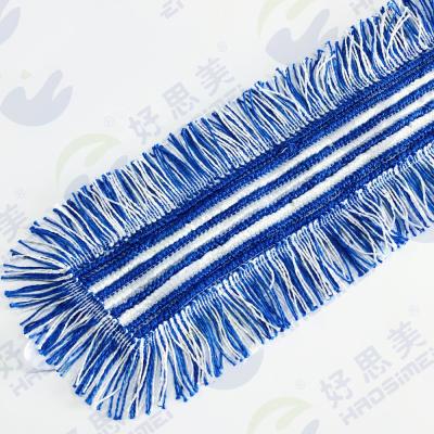 China Sustainable Industrial Blue Replaceable Floor Polyester Mop Head for sale