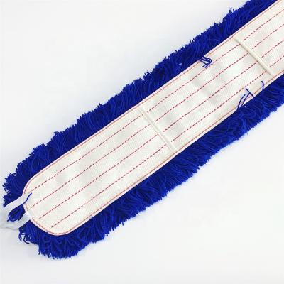 China Viable Mall Blue Acrylic Flat Long Floor Cleaning Dust Mop for sale