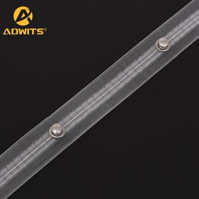 China Popular Transparent And White Nonwoven Curtain Ring Tape 28.3mm Width Polyester Ripple Pleat Curtain Tape for sale