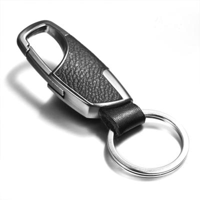 China Jiabo Custom Key Holder Metal Leather Car Logo Metal PU Keychain PU Leather Keychain for sale