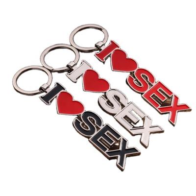 China Custom Fashion Zinc Alloy Letter I Love You Letter Jiabo Logo Metal Couples Key Chain Key Chain for sale