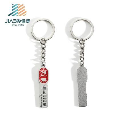 China Souvenir Jiabo Souvenir Metal Soft Enamel Silver Plating Company Logo Customized Named Key Chain Keychain With Logo for sale