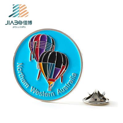 China Japan Jiabo Customized Australia Design Logos 1inches Size Round Shape Lapel Pins Metal Badge for sale