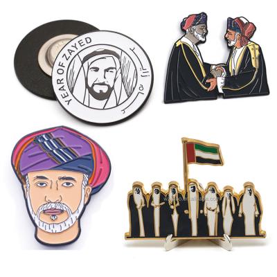 China Custom Jiabo UAE Oman Logos Nautical Metal Saudi Arabia Chief Lapel Pin Badge For National Day for sale