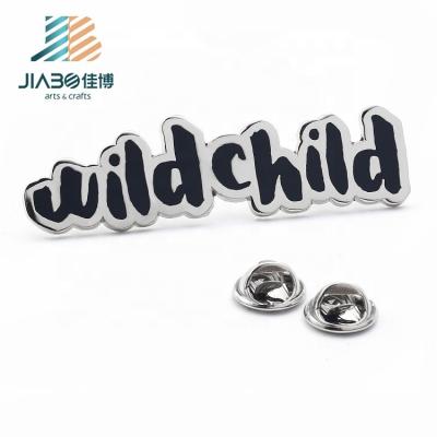 China Jiabo China Factory Metal Letter Brooch Pin Designer Hard Enamel Letter Brooch Pins and Pins for sale