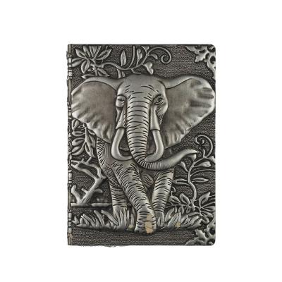 China Hardcover Elephant Design Anti-money PU Cover Note Book for sale