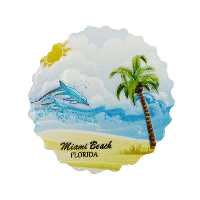 China UV Printing Europe Miami Beach Florida Polyresin Fridge Souvenir Magnet for sale