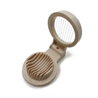 China Viable Wheat Straw Egg Slicer Egg Cutter with Stainless Steel Wire Kitchen Instrument for sale