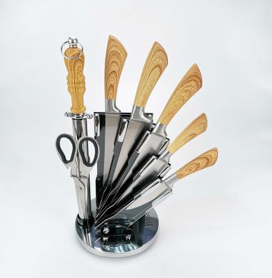 China High Quality Viable Stainless Steel 7pcs Handle Stainless Steel Kitchen Knife Set With Acrylic Holder for sale