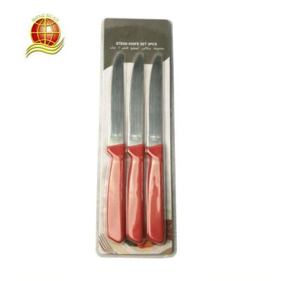 China 3pcs viable high quality cheap price pp handle 4.5 inch stainless steel steak knife set for sale