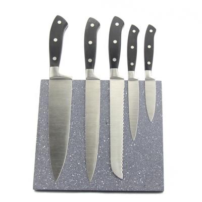 China 6pcs Durable High Quality Handle Blade Sharp Blade Kitchen Knife Set With Magnet Knife Block for sale