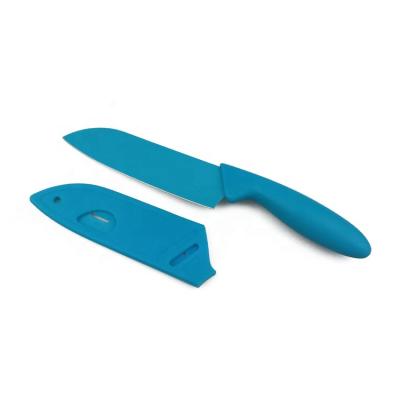 China Viable Plastic Handle 5 Inch Blade Knife With Sheath Non-stick Coating Chef for sale