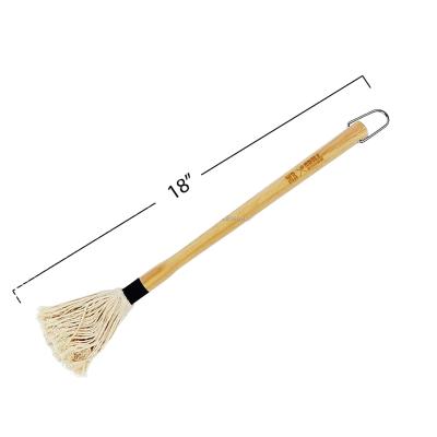 China Easily Cleaned 18 Inch Grill Basting Broom Wooden Long Handle For BBQ Grilling Smoking Steak for sale