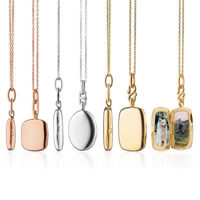 China Vintage Wholesale DIY Custom Heart Picture Necklace Stainless Steel Gold Plated CZ Sublimation Pendant Necklace Photo Pendant For Women for sale