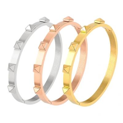 China Stainless Steel Bracelet Classics Style Stainless Steel Bracelet Bangle 14k Gold Plating Women Men Couple Bracelet for sale