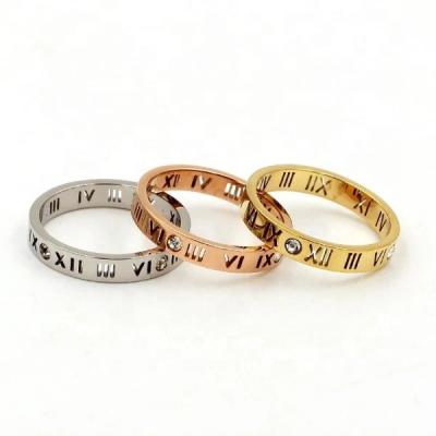 China Creative Stainless Steel Rings Hollow Roman Numeral Ring Stainless Steel Ring for sale