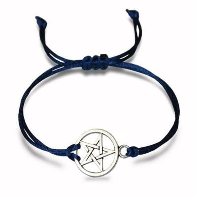 China The Other Five-pointed Titanium Steel Titanium Steel Colorful Leather Rope Star Fashion Stainless Steel Simple Adjustable Simple Bangle Bracelet for sale