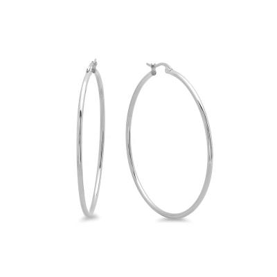 China Fashionable Stainless Steel Hoop Earrings Ladies Stainless Steel Hoop Earrings 50MM Circle Ring for sale