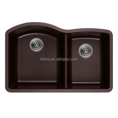 China Stone Sink 8402 Single Bowl Granite Compound Kitchen Sink Double Faucet for sale