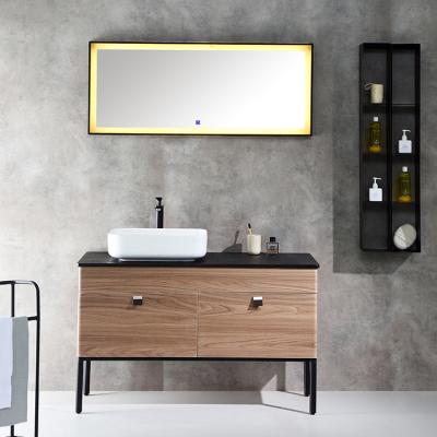 China High Quality Modern Luxury Environmentally Friendly Walnut Vanity Cabinet Sink Cabinet Bathroom Basin Cabinet for sale