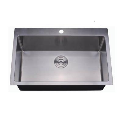 China Without Faucet Topmount Handmade Single Bowl Kitchen Sink TP3322S-RD for sale