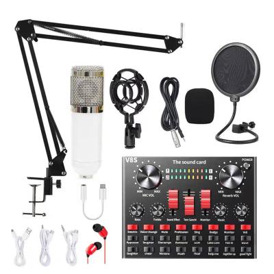 China Headset Microphone Biucam Studio Condenser Microphone Bundle BM800 V8 V8S Sound Card Set For Webcast Live Studio Recording Singing Broadcasting for sale