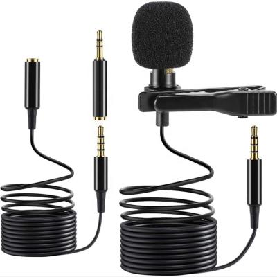 China Lavalier Microphone Biucam Amazone Hot Sale 3.5mm Phone Lapel Camera Lavalier Recording Microphone With Clip for sale