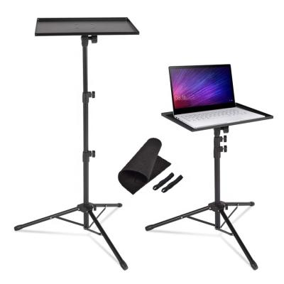 China PORTABLE Adjustable Foldable Floor Standing Biucam Projector Stand Mobile Tripod Stand with Tray for sale