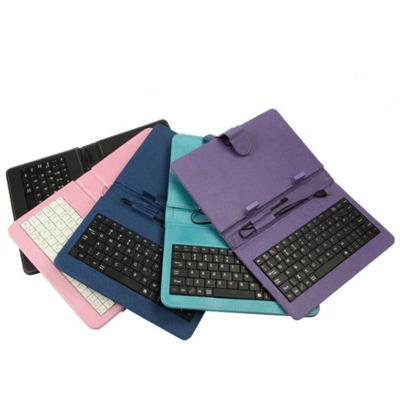 China Plug and Play Portable Wired PU Biucam Keyboard Smartphone 7 Inch USB Tablet Case with Keyboard for sale