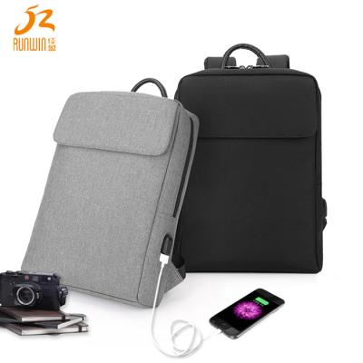 China With USB Fashion Polyester College Student Men Bags Business Canvas Waterproof Laptop Backpack With USB Charger Port for sale