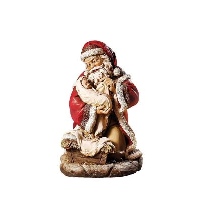 China Worlwide FREE SAMPLE High Quality Resin Santa and Baby, Nativity Holiday Statue, Mini Resin Santa Statue Ornament for sale