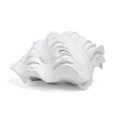 China Pure White Handmade Crafts Room Decor Europe Small Resin Sea Shell Resin Clam Shells Resin Sculpture For Deployment for sale