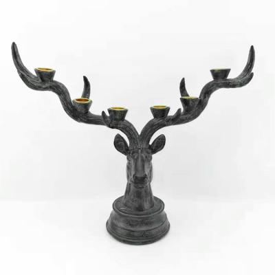 China Europe aluminum metal emboss tripod gold baroque candelabra wedding / home decoration centerpiece embossed candle holder for sale