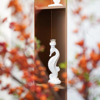 China Europe Unique Resin Other Candelero Best Selling Decorative Vessels Wedding Tealight Seahorse Candle Holder for sale